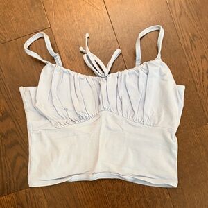 Light Blue Ruched Crop Top